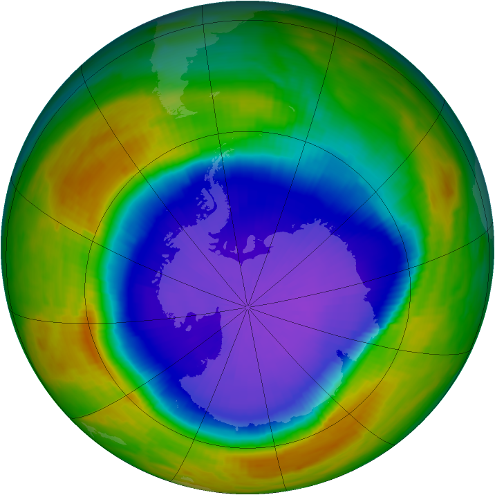 Antarctic ozone map for 30 September 1996